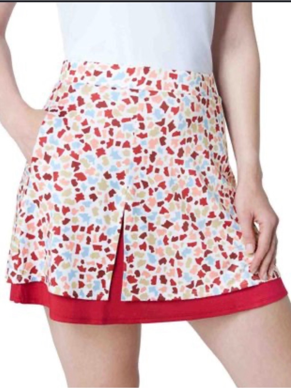 NEW Callaway Truesculp Red Mosaic Print Skort Golf Pickleball Badminton Tennis